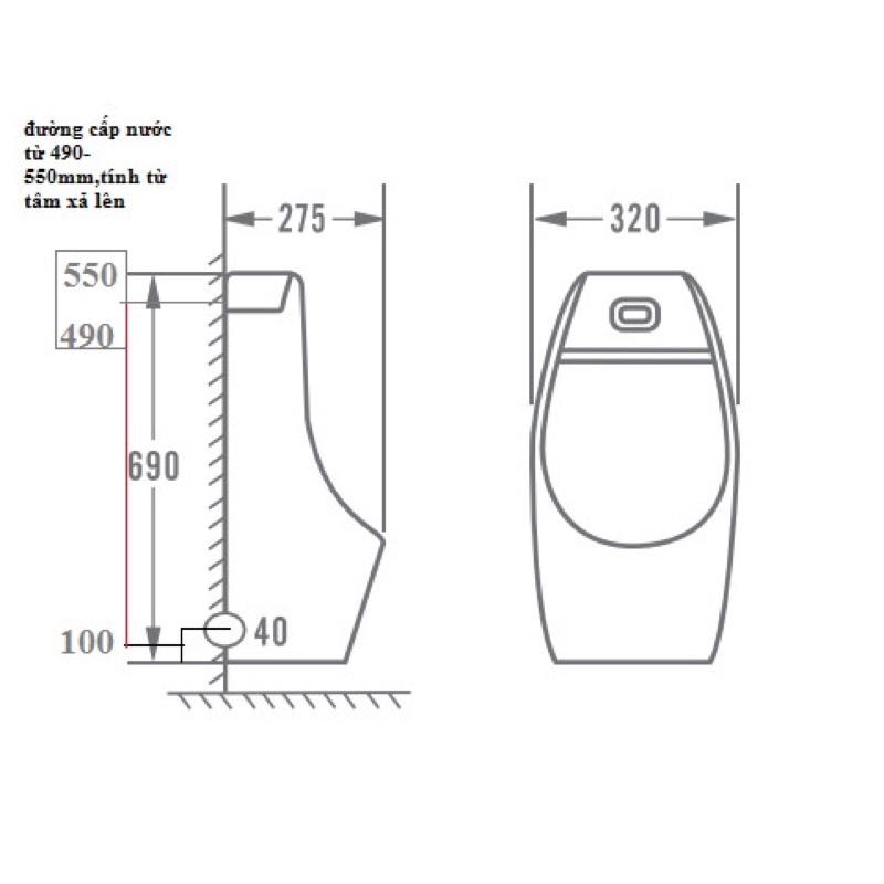 bồn tiểu cảm ứng đen/bồn tiểu nam/bồn tiểu cảm ứng EV-T26