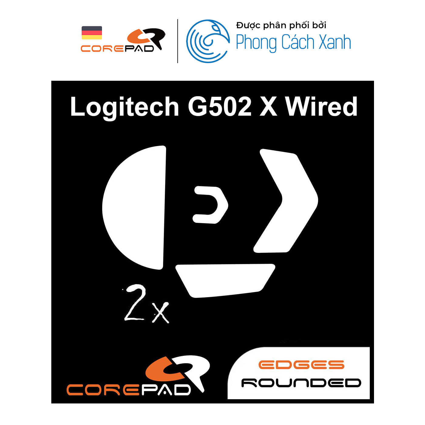 Feet chuột PTFE Corepad Skatez PRO Logitech G502 X Wired - 2 Bộ - Hàng Chính Hãng