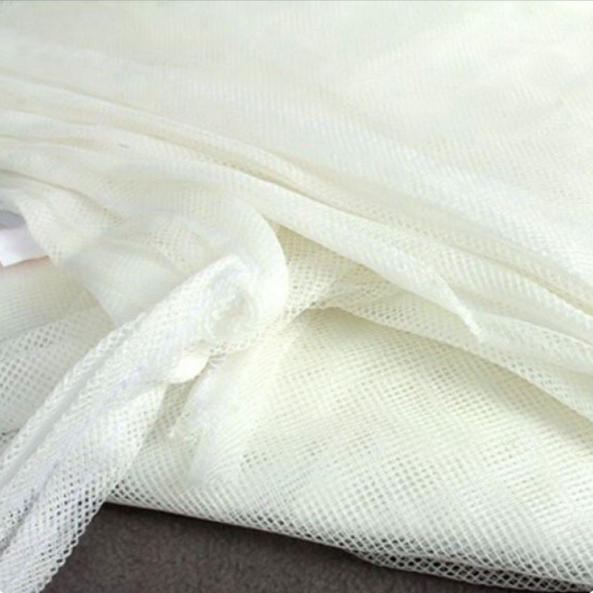 Loại dày đẹp - Màn tuyn chống muỗi trơn trắng chân dài có cửa