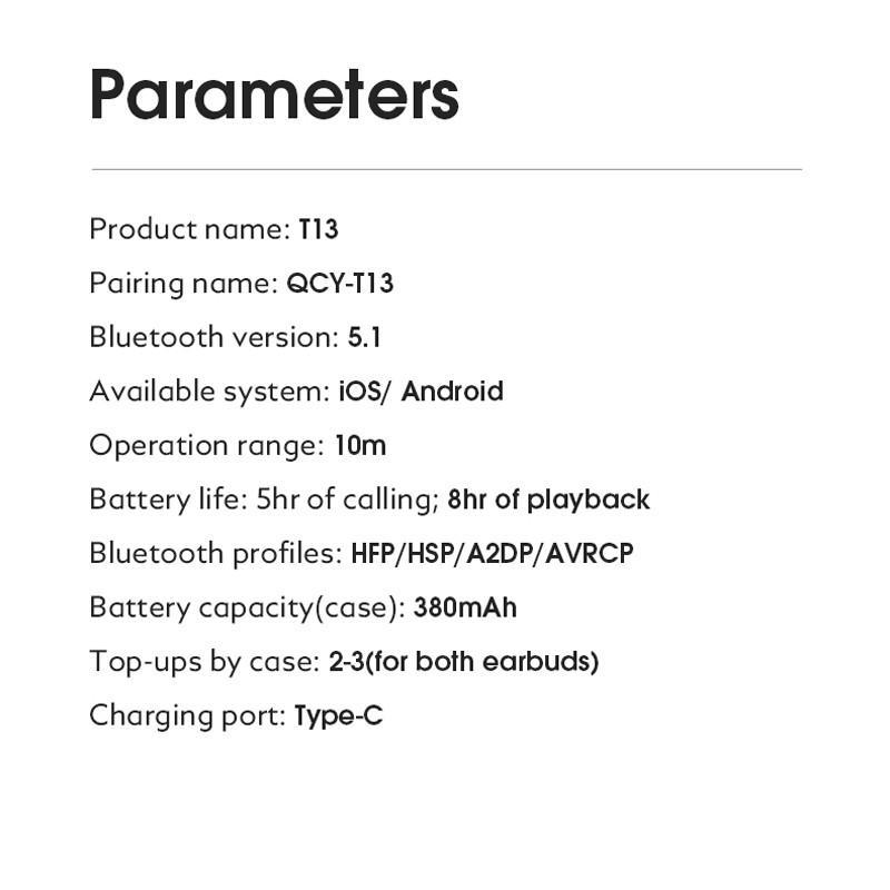 Tai nghe Bluetooth V5.1 QCY T13 TWS điều khiển cảm ứng
