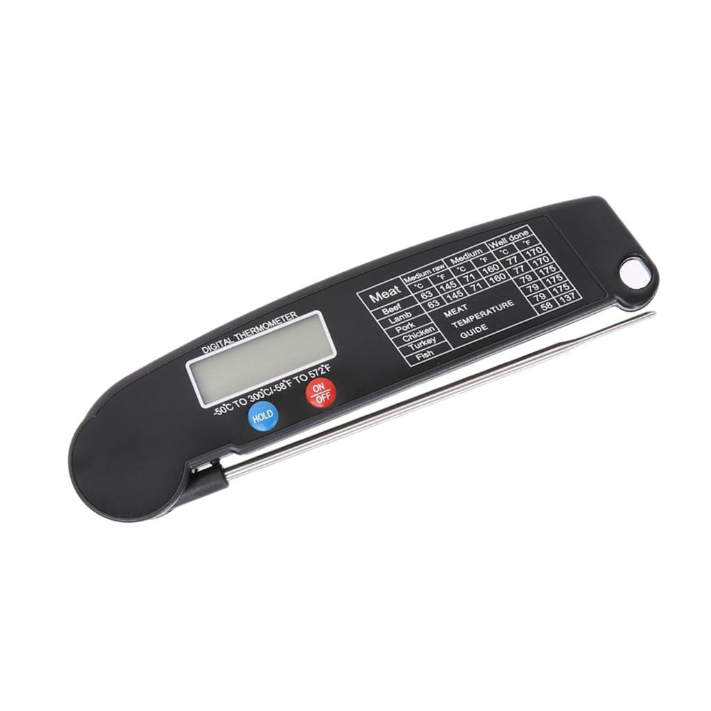 LCD Digital Instant Read Kitchen Food Thermometer With Folding Long Probe BBQ Meat Water Milk Household Cooking Temperature Tools