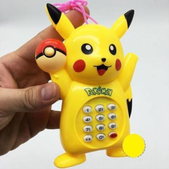 Đồ chơi điện thoại bàn cầm tay Pikachu dùng pin có nhạc xinh xắn, ngộ nghĩnh cho bé