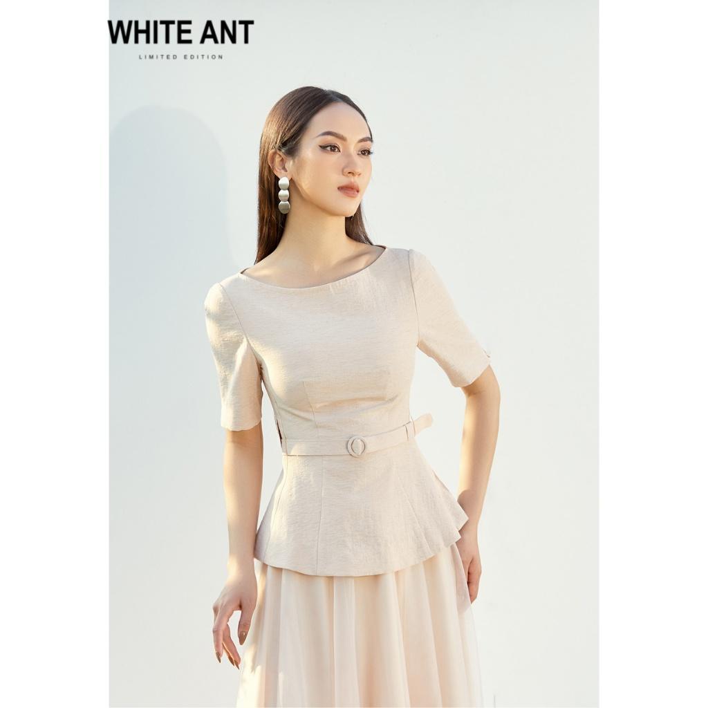 Áo Peplum Nữ WHITE ANT JORDAN PEPLUM SHIRT Thiết Kế Cổ Thuyền Sang Trọng, Chiết Eo Siêu Tôn Dáng 170300177