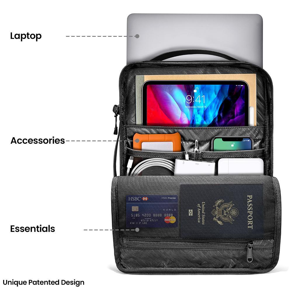 TÚI ĐEO CHÉO TOMTOC H14 (USA) URBAN CODURA SHOULDER BAGS 13″, 15” BLACK CHO MACBOOK, LAPTOP