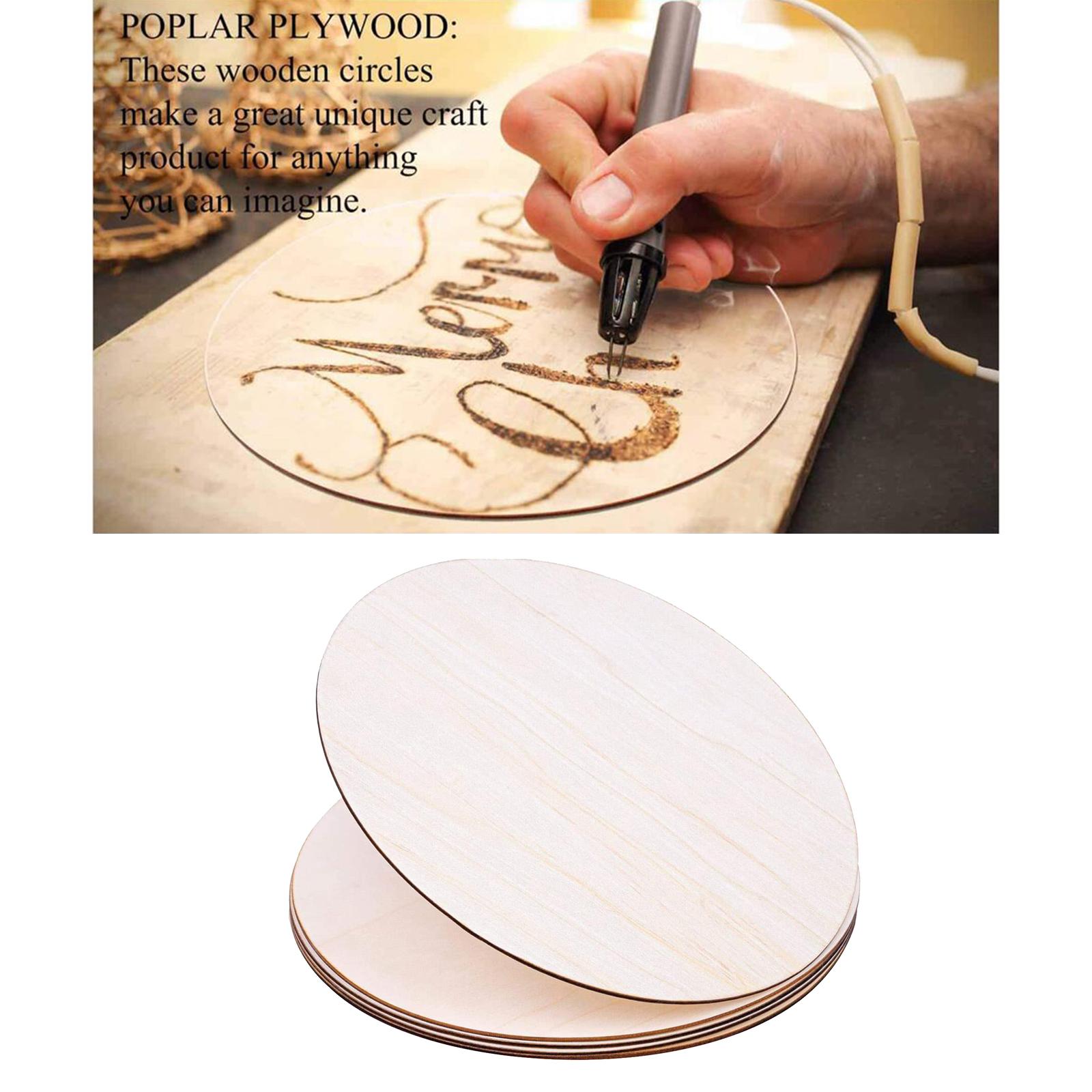 2x5Pcs 12Inch Wood Circles Unfinished Rounds Blank Slices Wooden Cutout Slices