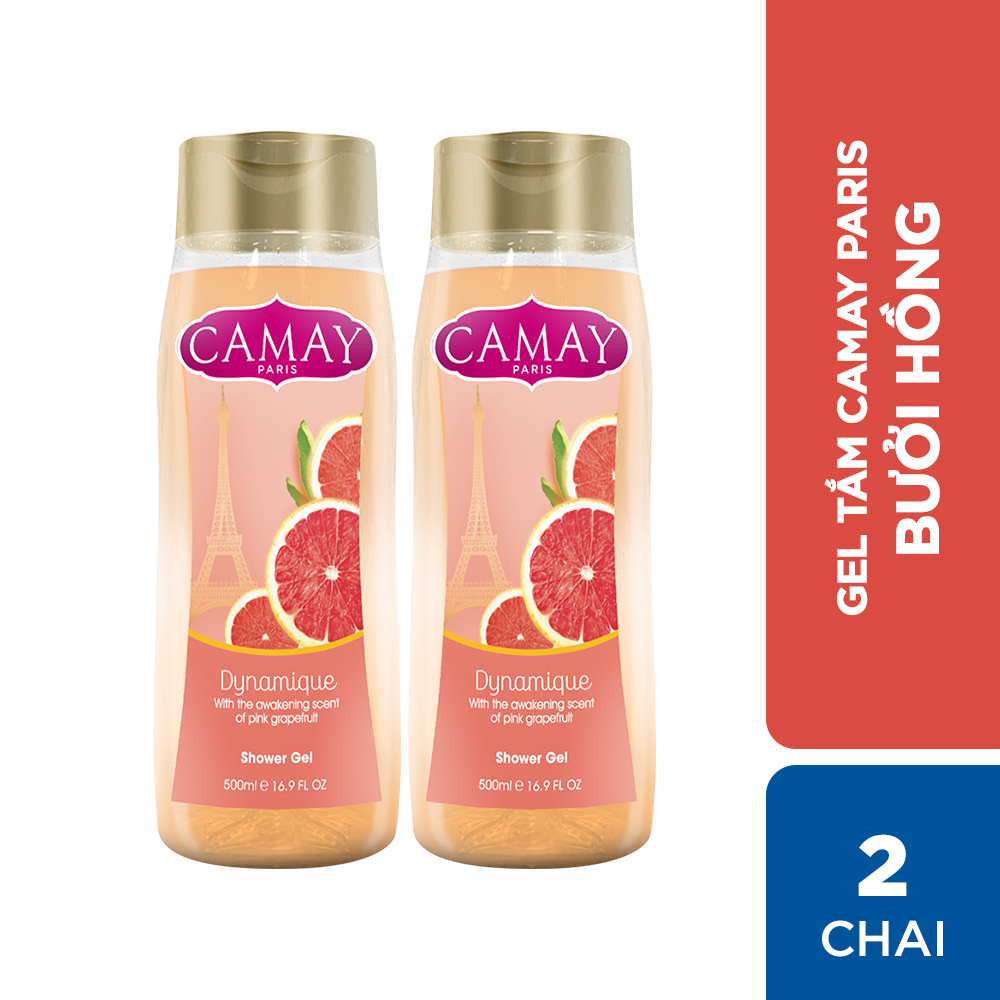 Combo 2 chai Gel tắm hương bưởi hồng Camay Paris 500ml