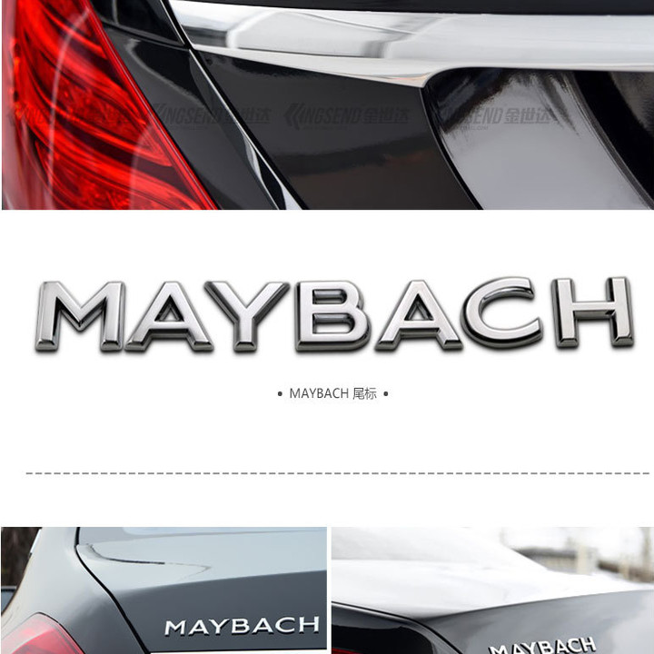 Decal tem chữ MAYBACH Inox cao cấp dán trang trí ô tô G80708