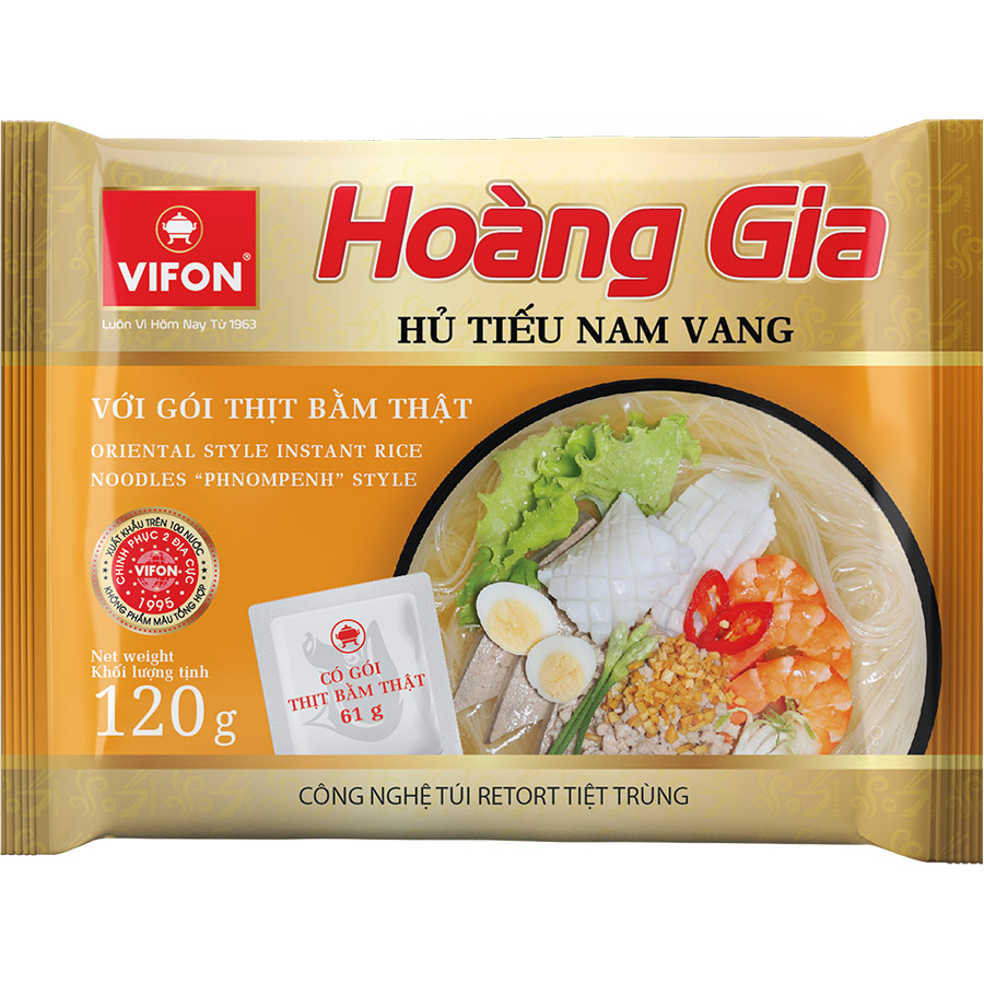 Thùng 18 Hoàng Gia Hủ Tiếu Nam Vang VIFON (120g/Gói)