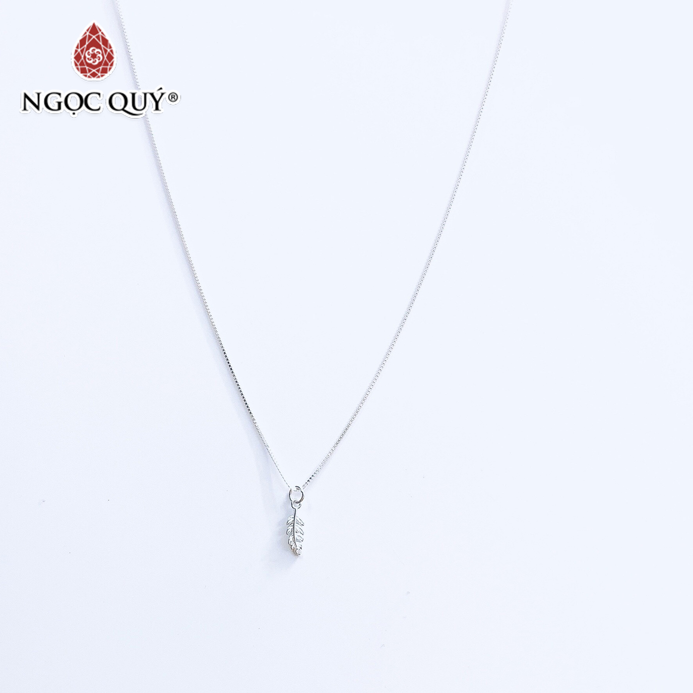 Dây chuyền bạc mặt chiếc lá - Ngọc Quý Gemstones