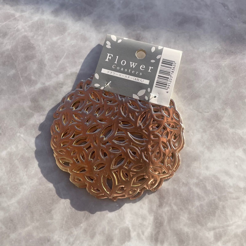 Set 04 tấm đế lót ly cốc hình tròn Echo Flower Ø10cm