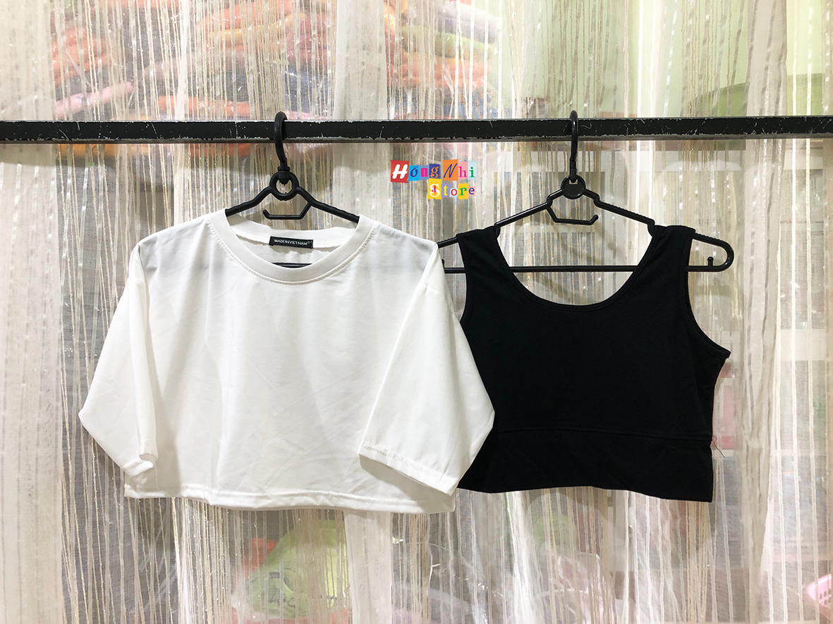 Áo Croptop Kèm Bra Tay Lỡ Dáng Rộng Oversize Ulzzang - MM