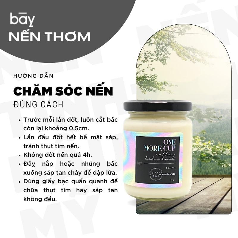 Nến thơm phòng One More Cup ️️tinh dầu nhập khẩu Mỹ, an toàn tuyệt đối, thư giãn, sáp cọ mềm tự nhiên