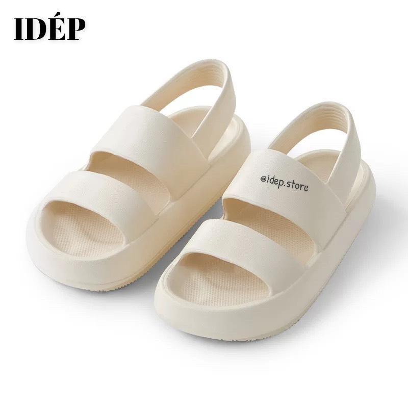 Giày sandal bánh mì nữ 2 quai ngang chất EVA đế cao 3cm đi mưa siêu bền iDÉP- GL066