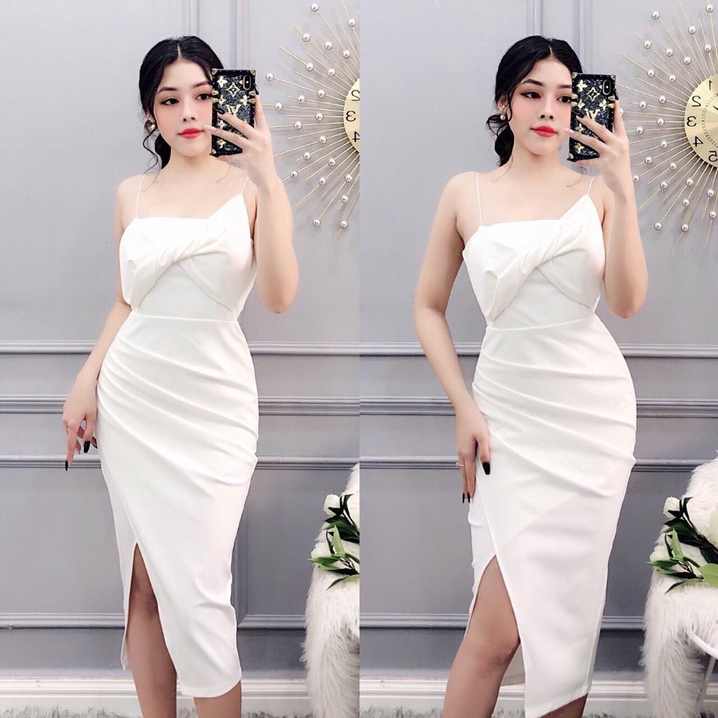 ĐẦM 2 DÂY BODY NƠ NGỰC XẺ TÀ