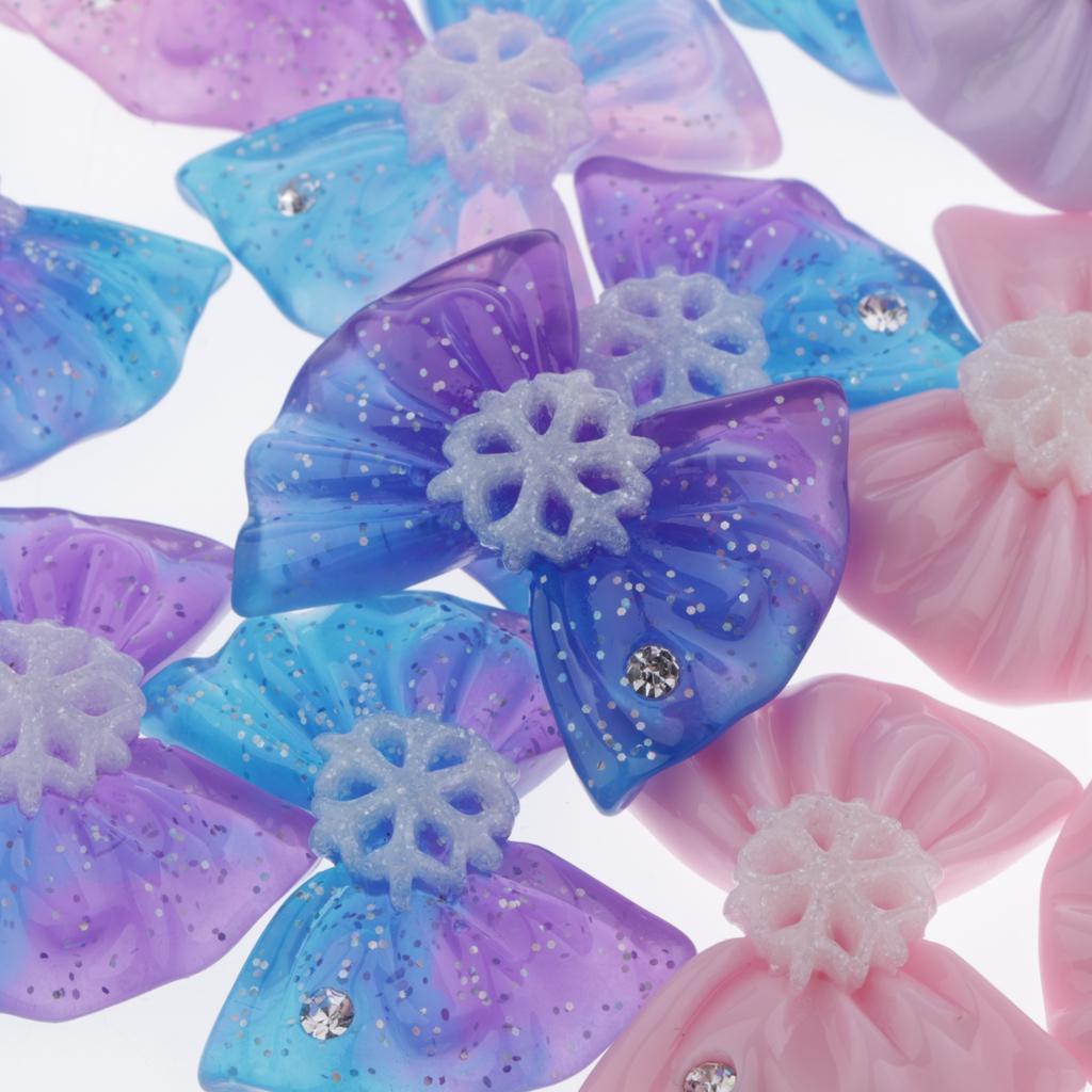 20 Pcs Colorful Bowknot Flatback Cabochon Phone Case DIY Decor