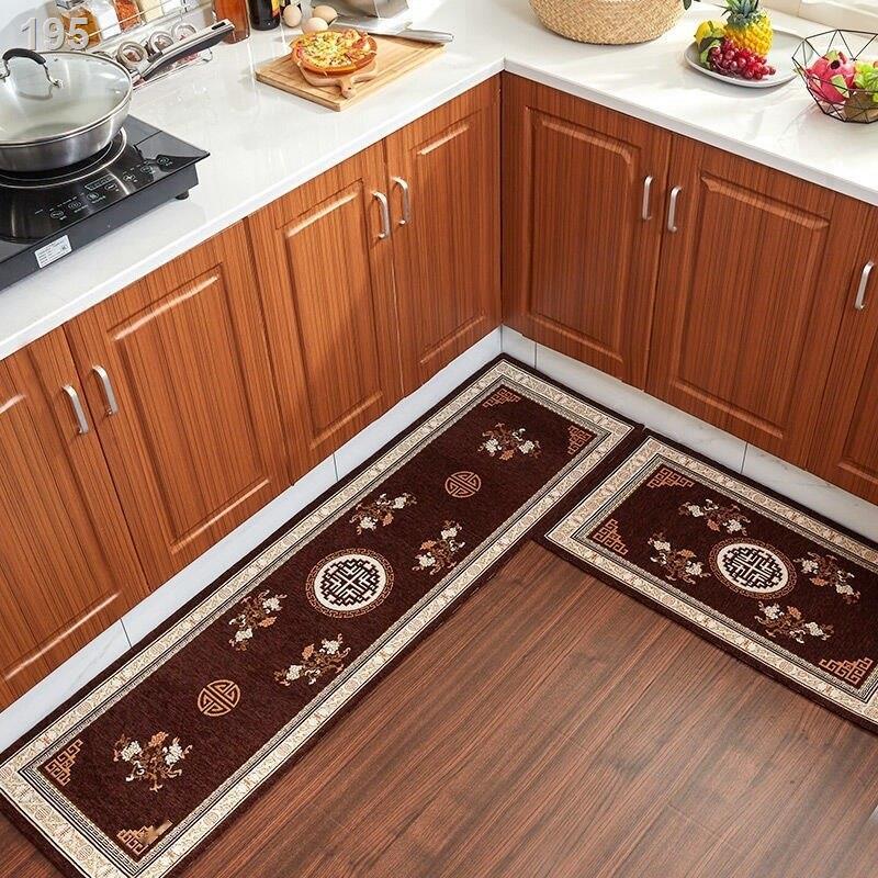 Thảm trải sàn nhà bếp Trung Quốc mới, lót chân chống thấm dầu, nước, trơn trượt, dài gia dụng, cửa bụi bẩn,