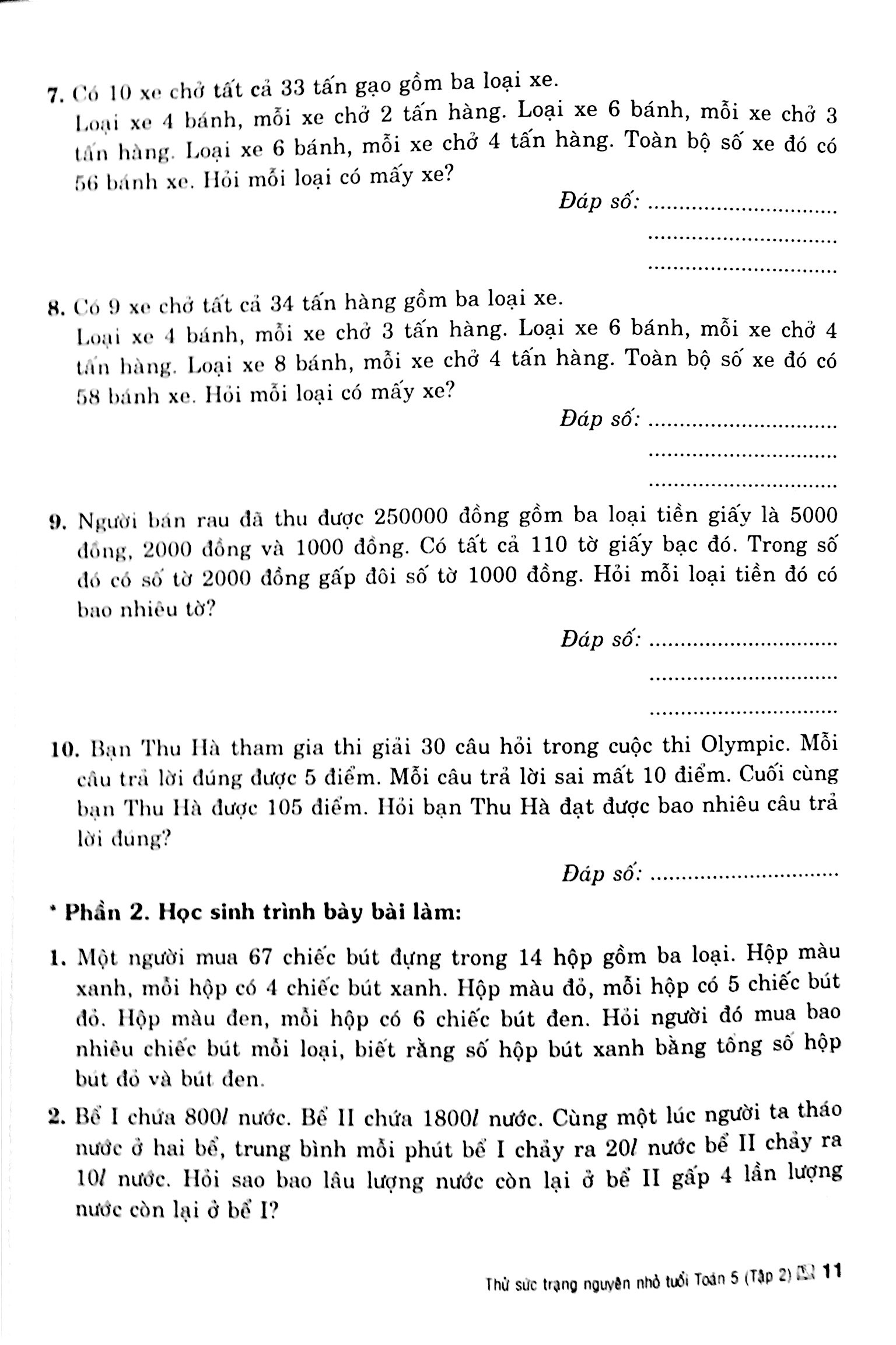 Thử Sức Trạng Nguyên Nhỏ Tuổi - Toán 5 - Tập 2