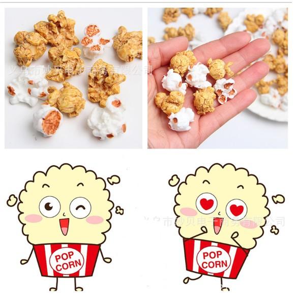 Chuyên Charm * Charm mô hình bỏng ngô, bắp rang bơ Popcorn trang trí nhà búp bê, tiểu cảnh, móc chìa khóa, DIY