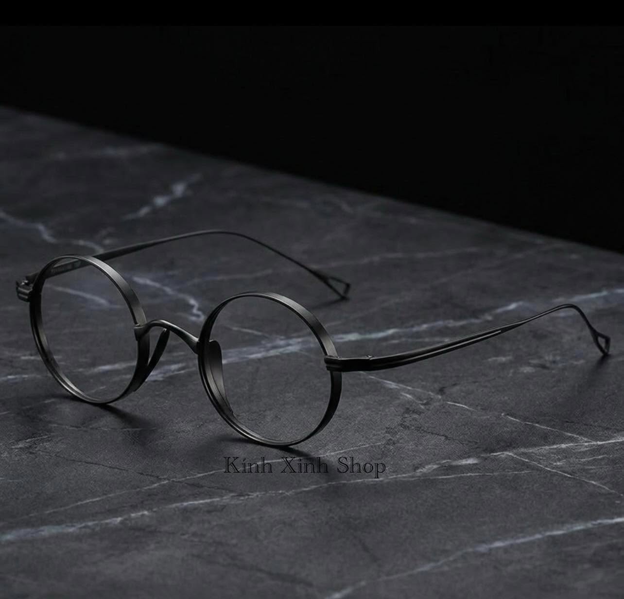 (Gọng kính Titanium) Kính Harry Porter Mắt tròn xoe form nhỏ mini
