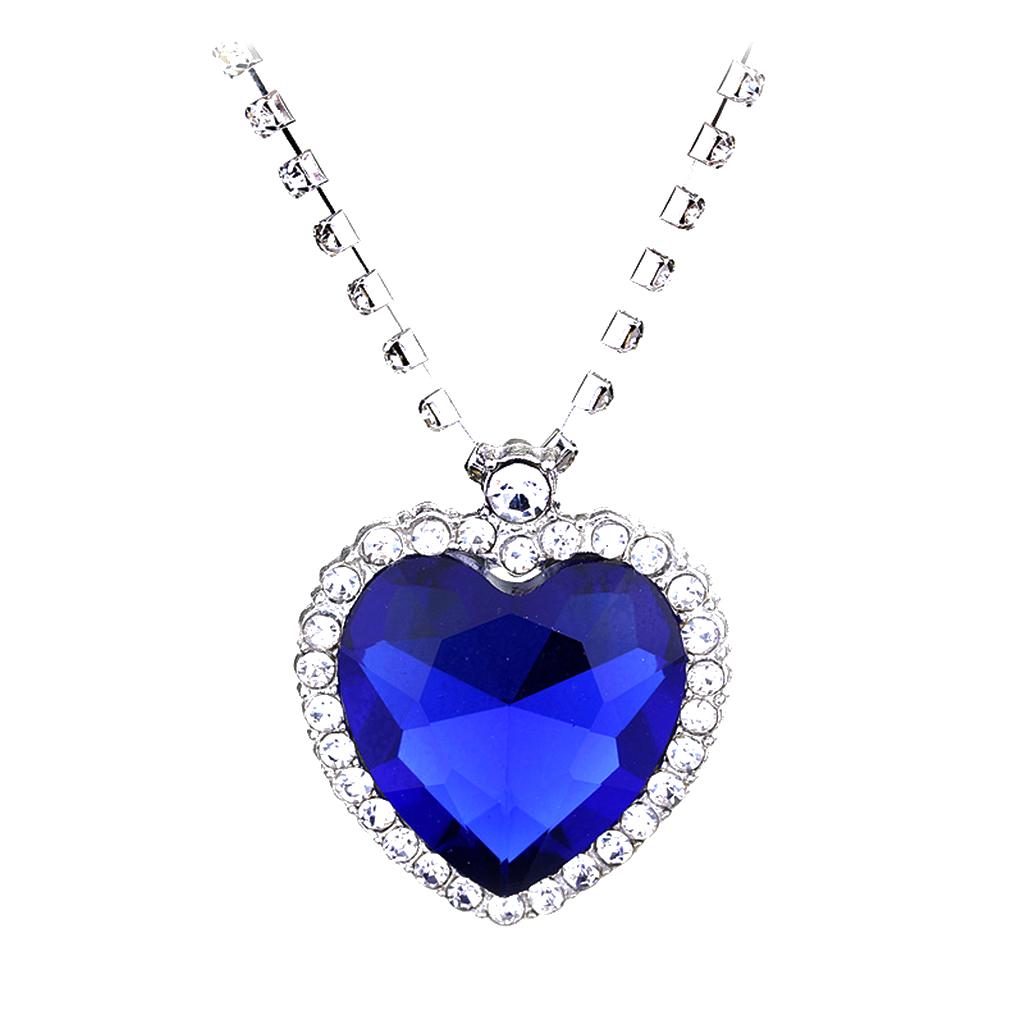 Crystal Pendant Necklace Titanic Heart Of The Ocean Necklace Valentines Gift