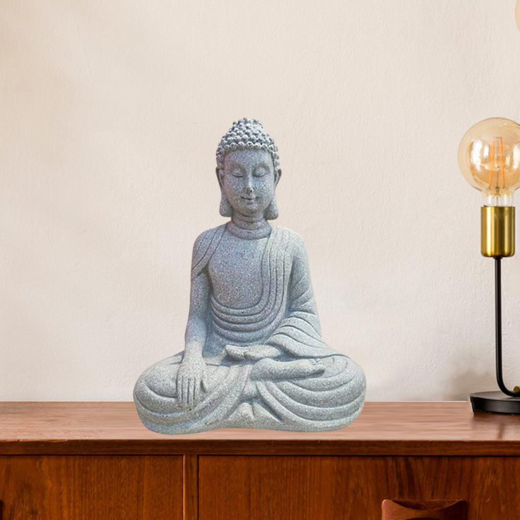 2X Buddha Statue Zen Decorative Figurine Home Docor Small Meditating Buddha
