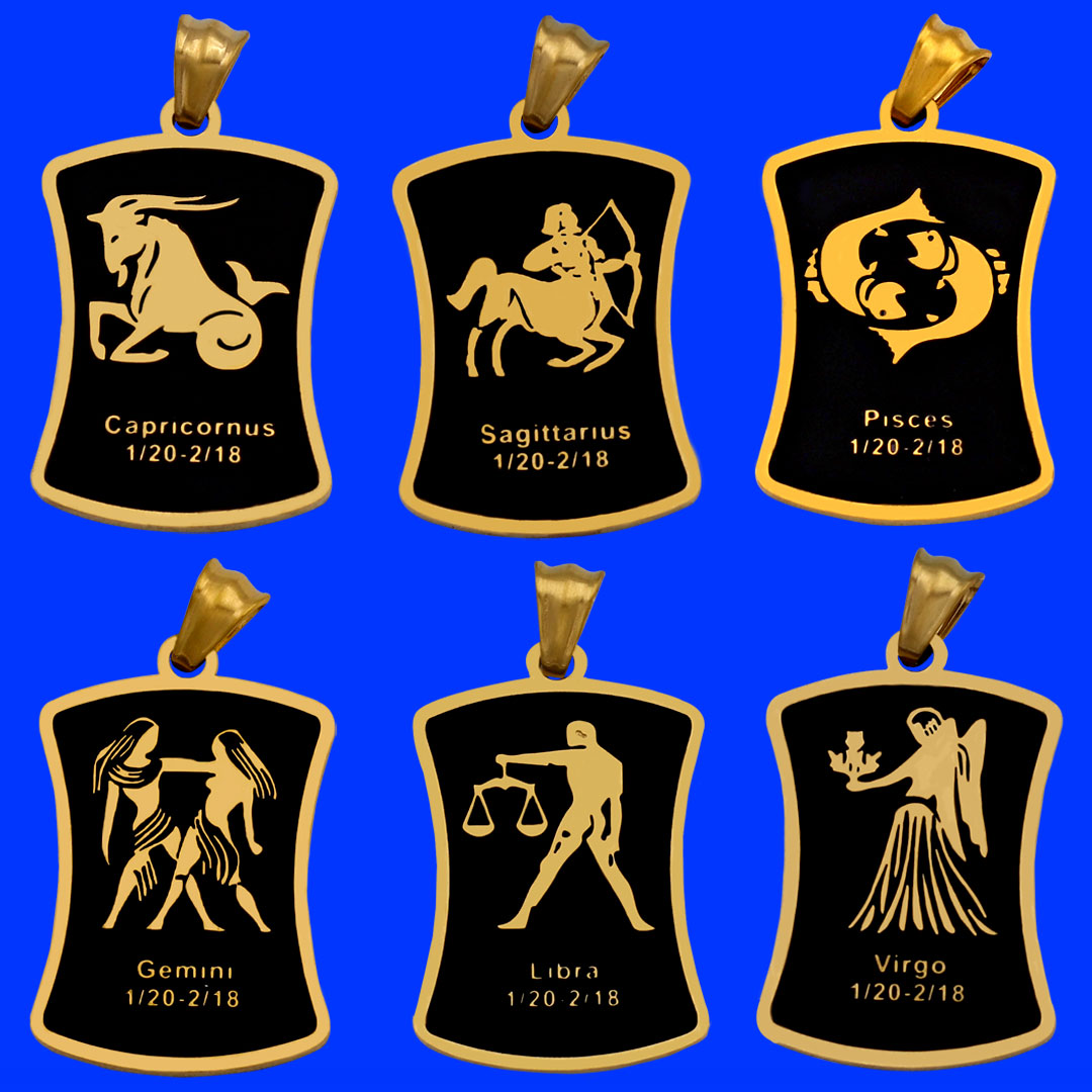 Mặt dây chuyền cung Nhân Mã - Sagittarius inox vàng kèm dây chuyền inox rắn vàng, Cung hoàng đạo