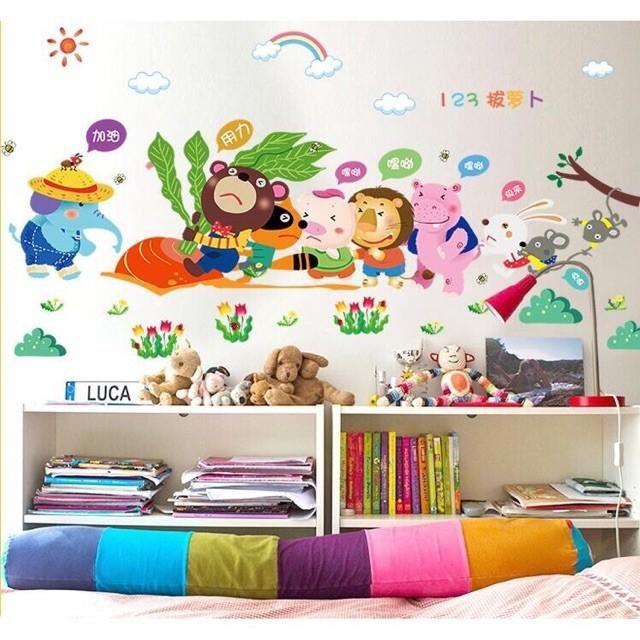 Decal dán tường cuộc chiến nhổ cà rốt