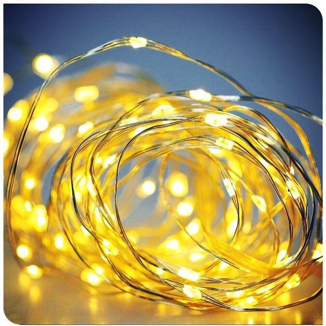 Đèn Led đom đóm trang trí 4 mét Vàng Nắng dùng pin con thỏ