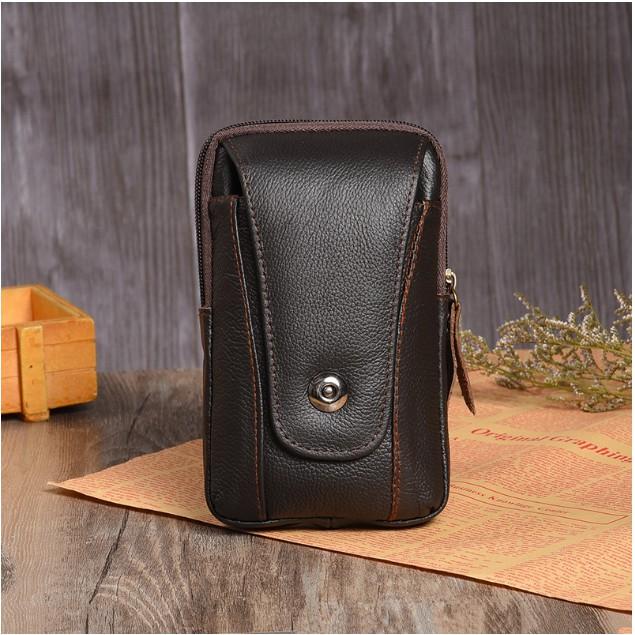 Bao Da Đeo Lưng cho Iphone 12 Pro Max Vintage Dáng Đứng Da Bò