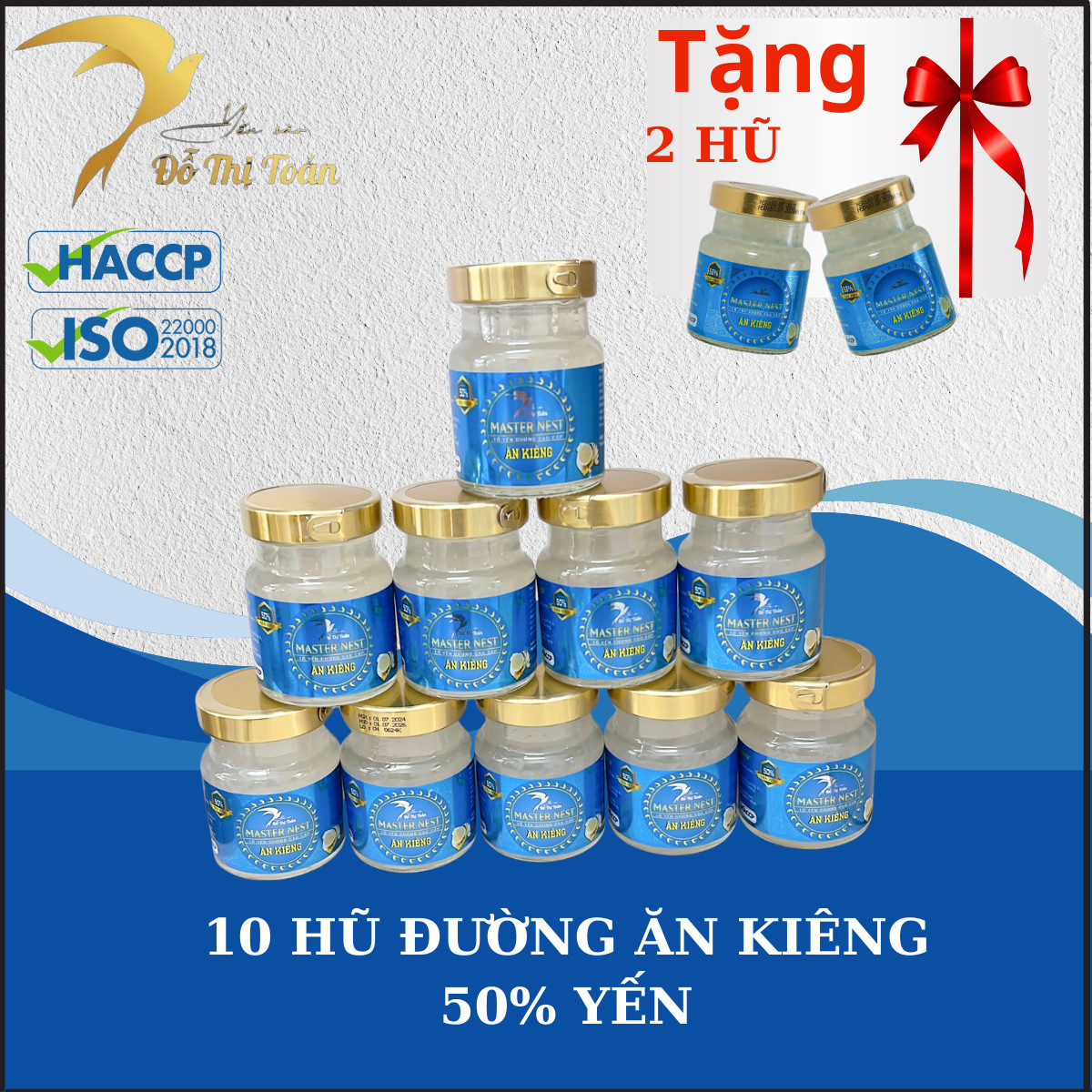[DTT] 10 hũ 50% (Kèm 2 hũ) Yến Chưng Chọn Vị  - Yến sào Đỗ Thị Toán