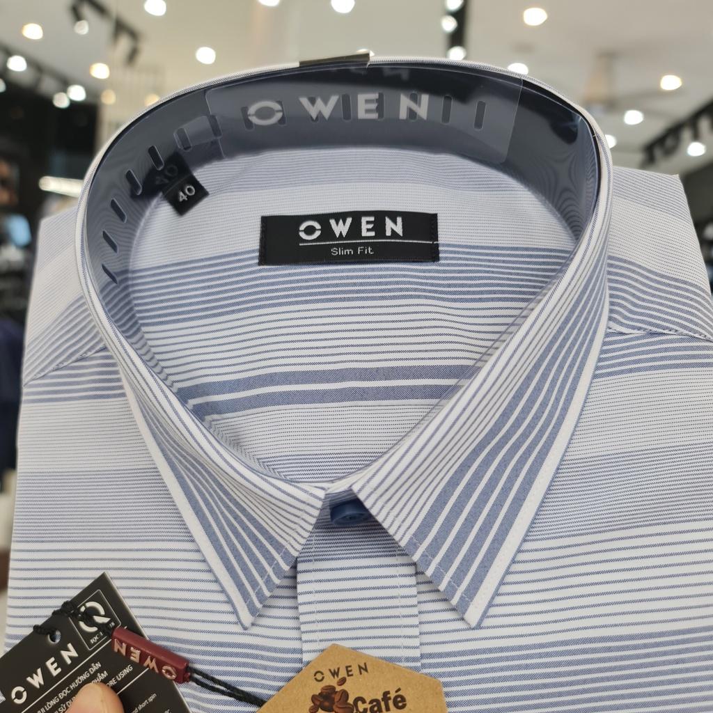 OWEN - Áo sơ mi nam dài tay dáng SLIMFIT sợi Cafe - Mã AS23326D