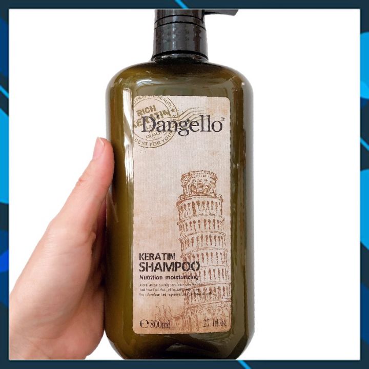 Dầu gội Dangello Keratin shampoo siêu mượt cho tóc khô hư tổn 800ml - Hàng chính hãng