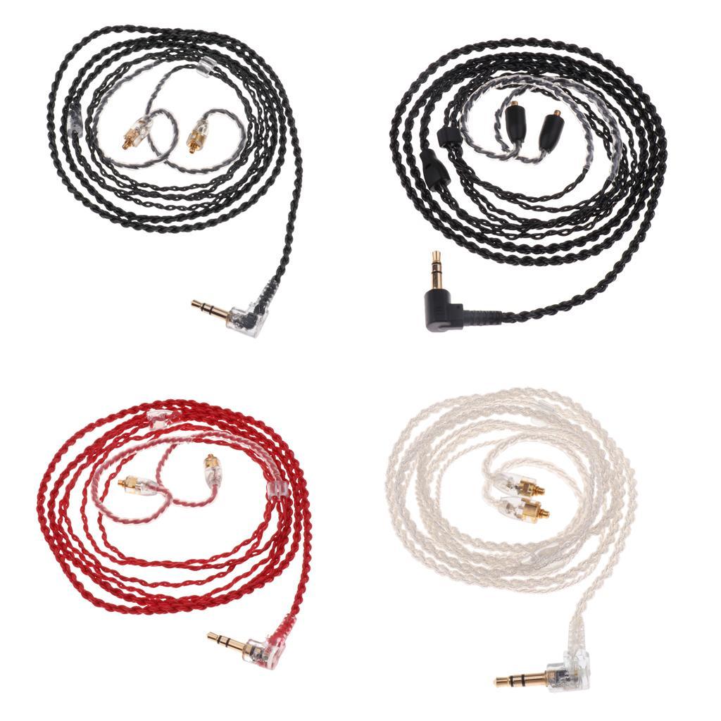 1.2M Transparent Black MMCX Upgrade Audio Cable for Shure Pin Series 535/215