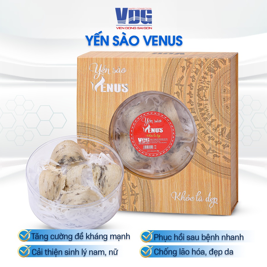 Yến sào thô nguyên tổ Venus, tổ yến nguyên chất còn lông 10gr, 50gr, 100gr - tặng nhíp chuyên dụng, tặng đông trùng hạ thảo, táo đỏ, đường phèn - Viễn Đông Sài Gòn