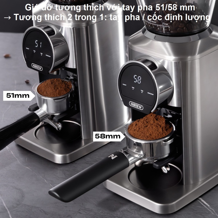 Máy xay hạt cà phê Espresso chuyên nghiệp thương hiệu Mỹ cao cấp HiBREW G3 Plus 31 cấp độ xay - Công suất 180W - Hàng nhập khẩu