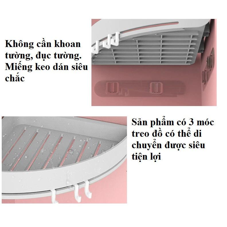 Kệ góc tam giác có 3 móc đa năng