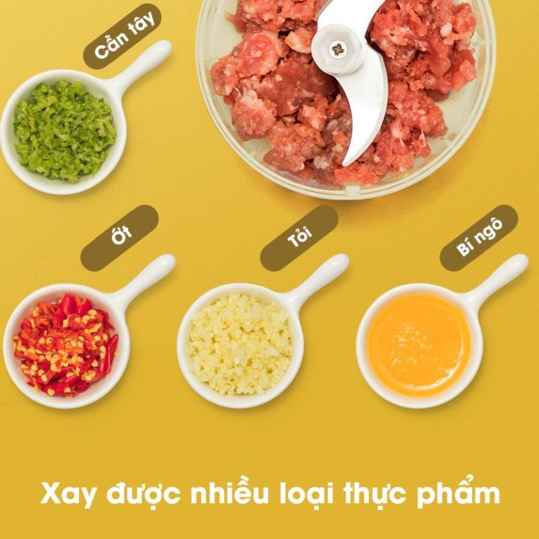 Máy Xay Thực Phẩm Cầm Tay Đa Năng Cổng USB - Dụng Cụ Xay Nghiền Tỏi Ớt Sạc Pin