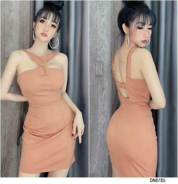 Đầm hở lưng bẹt vai rút thun sexy
