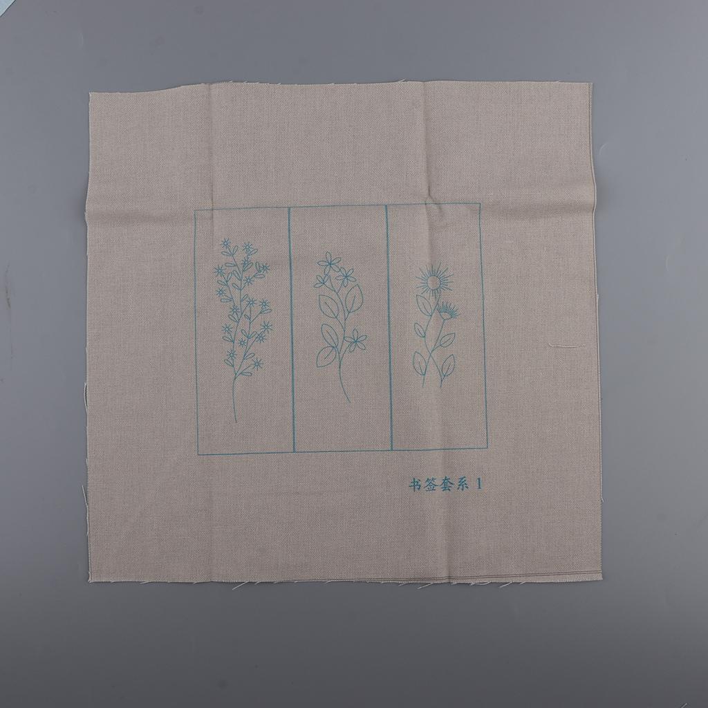 DIY Cross Stitch Needlework Embroidery Tassel Bookmark Kits Flower pattern 1