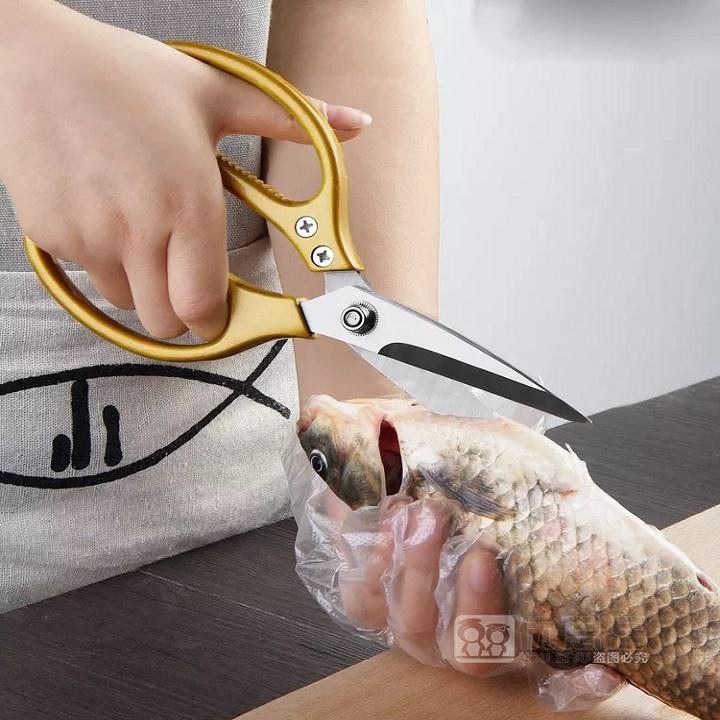 Kéo cắt gà xuất Nhật Bản làm từ chất liệu thép không gỉ cao cấp, kéo đa năng SK5 gia dụng nhà bếp cán kim loại