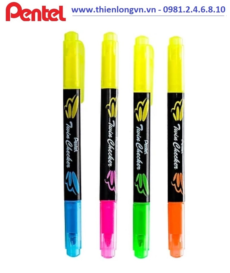 Bộ 5 màu bút nhớ dòng 2 đầu Pentel – SLW8