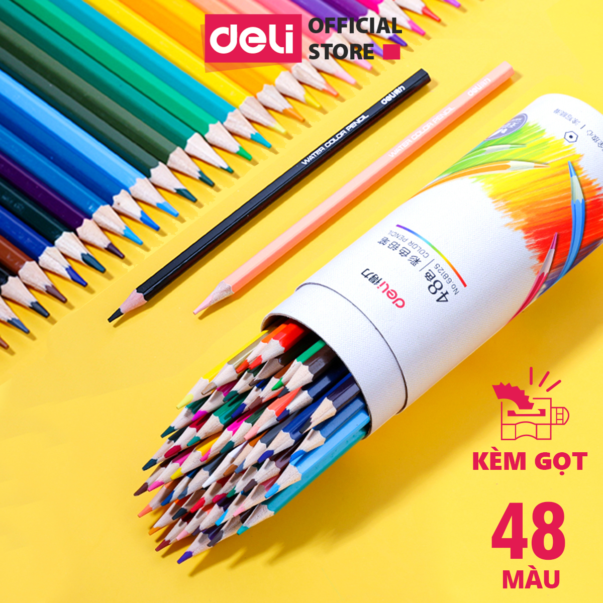 Bút Chì Màu Chuyên Nghiệp Dạng Cốc Deli 243648 Màu - 681236812468125 - 36 Màu - 68124