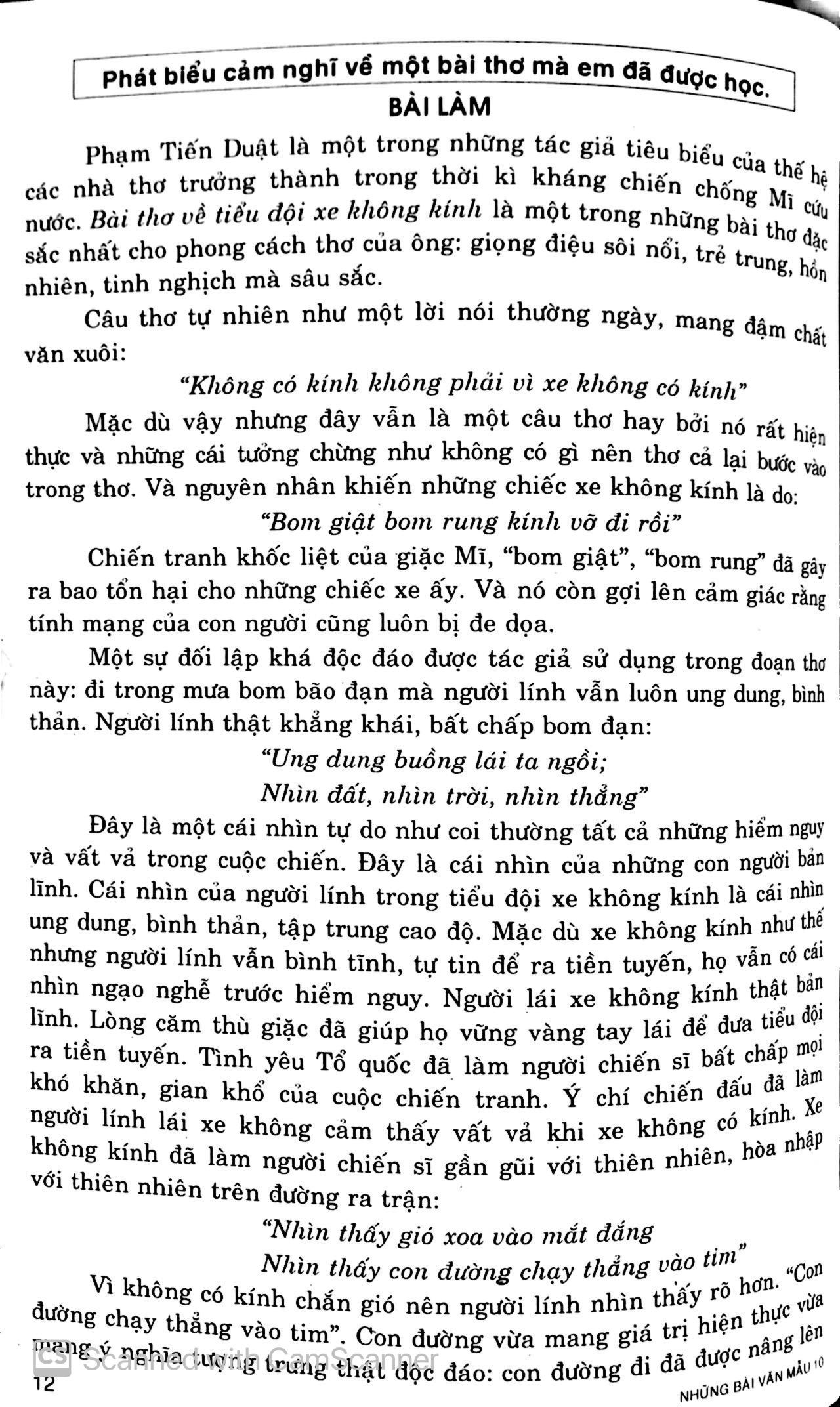 Những Bài Văn Mẫu 10
