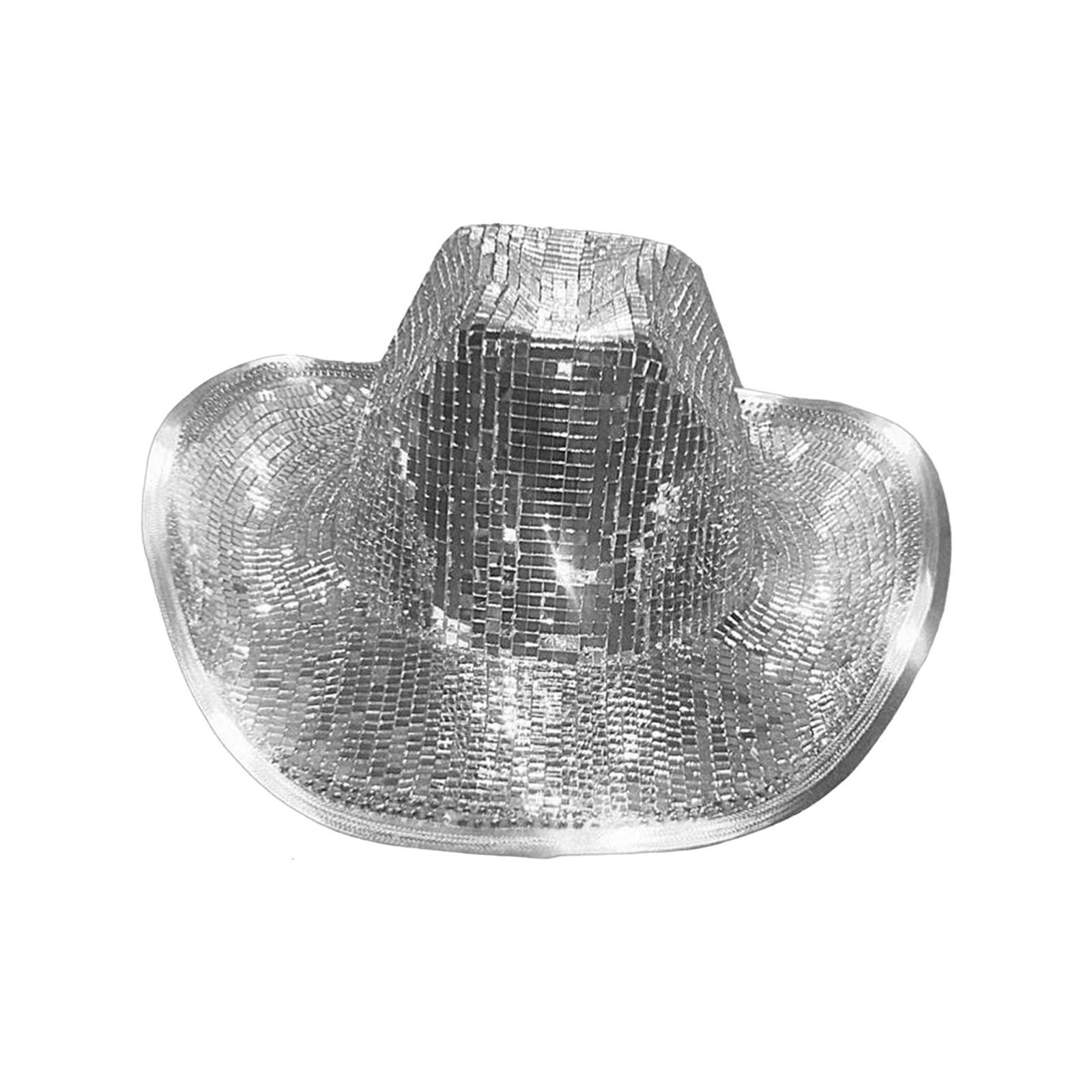 Cowboy Hat Wide Brim Glittered Cowgirl Hat for Men Women Girls Boys Wedding