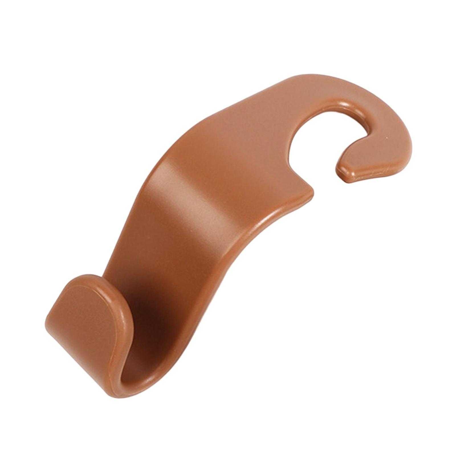 Car Headrest Hooks Seat Back Organizers Hanger for Handbag Grocery Bag Brown