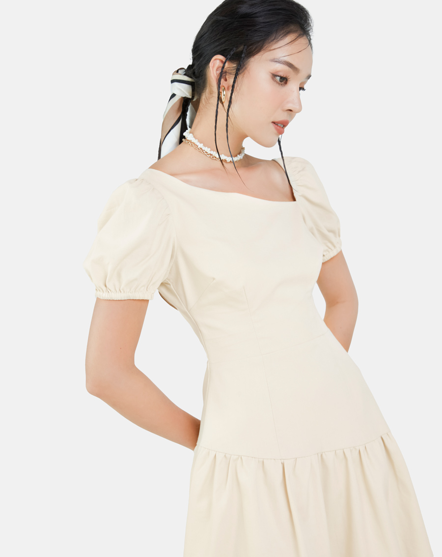 Đầm Mini Nữ Thời Trang JUNO Tay Vai Lệch JNDLU021