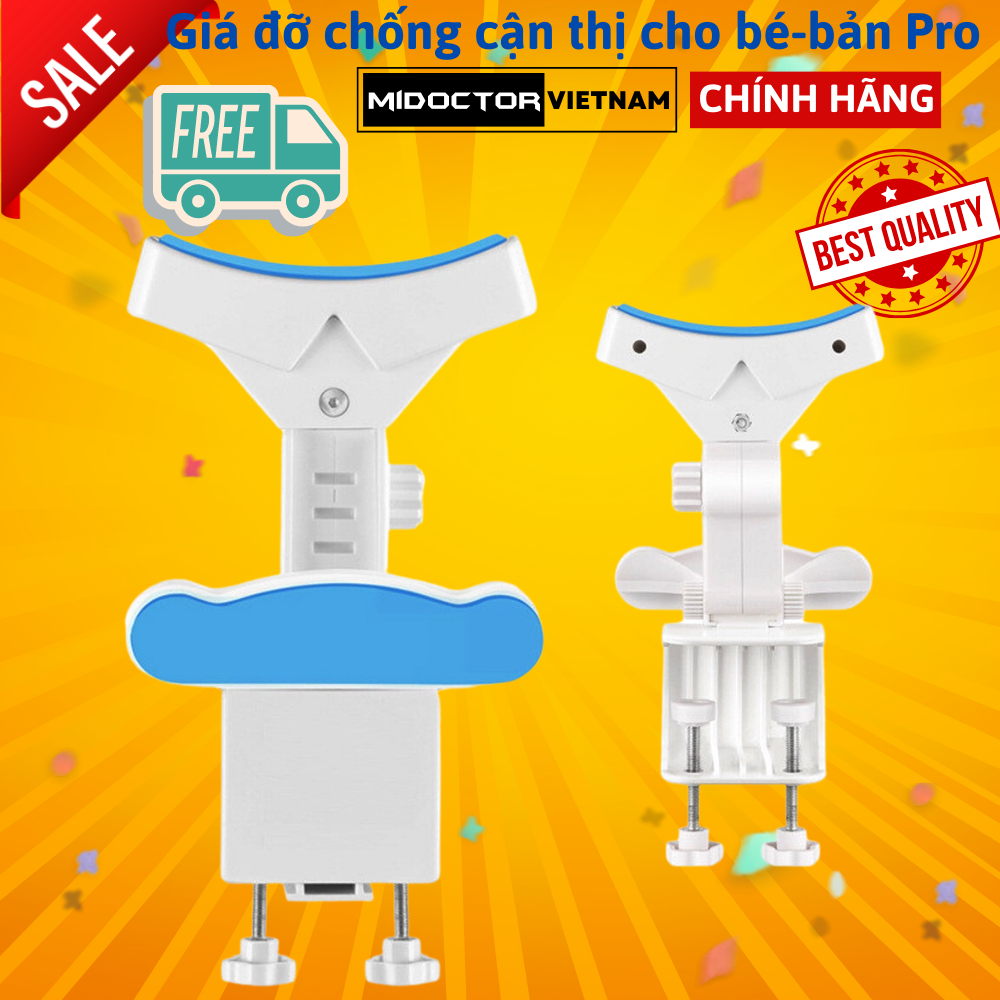 Giá Đỡ Cằm Chống Cận Thị Cải Tiến PRO Dụng Cụ Chống Gù Hỗ Trợ Ngồi Thẳng Lưng Tặng 3 Con Cá Heo Luyện Chữ Hãng miDoctor0