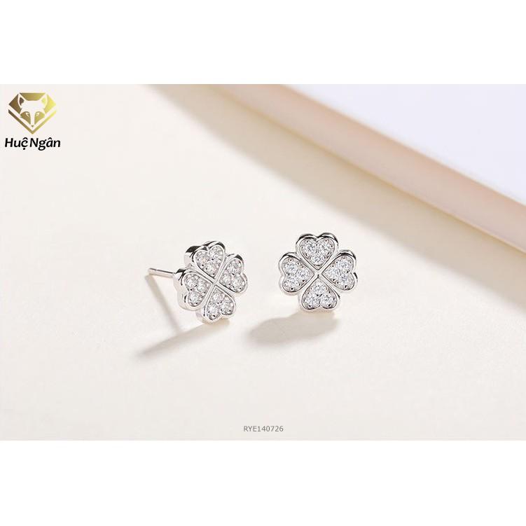 Bông tai bạc Ý 925 Huệ Ngân - Cỏ bốn lá may mắn RYE140726