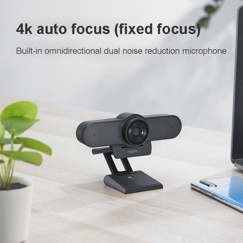 Webcam 4K HD Camera Góc Rộng, Micro Khử Ồn Kép RAPOO C500 - Hàng Chính Hãng