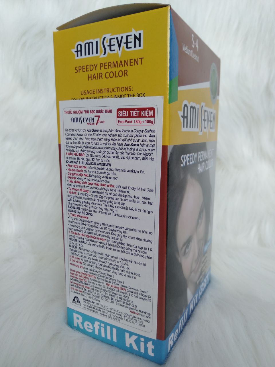 Nhuộm phủ bạc dược thảo SIÊU TiẾT KiỆM Ami Seven Nhanh 7 phút - S4 - NÂU HẠT DẺ
